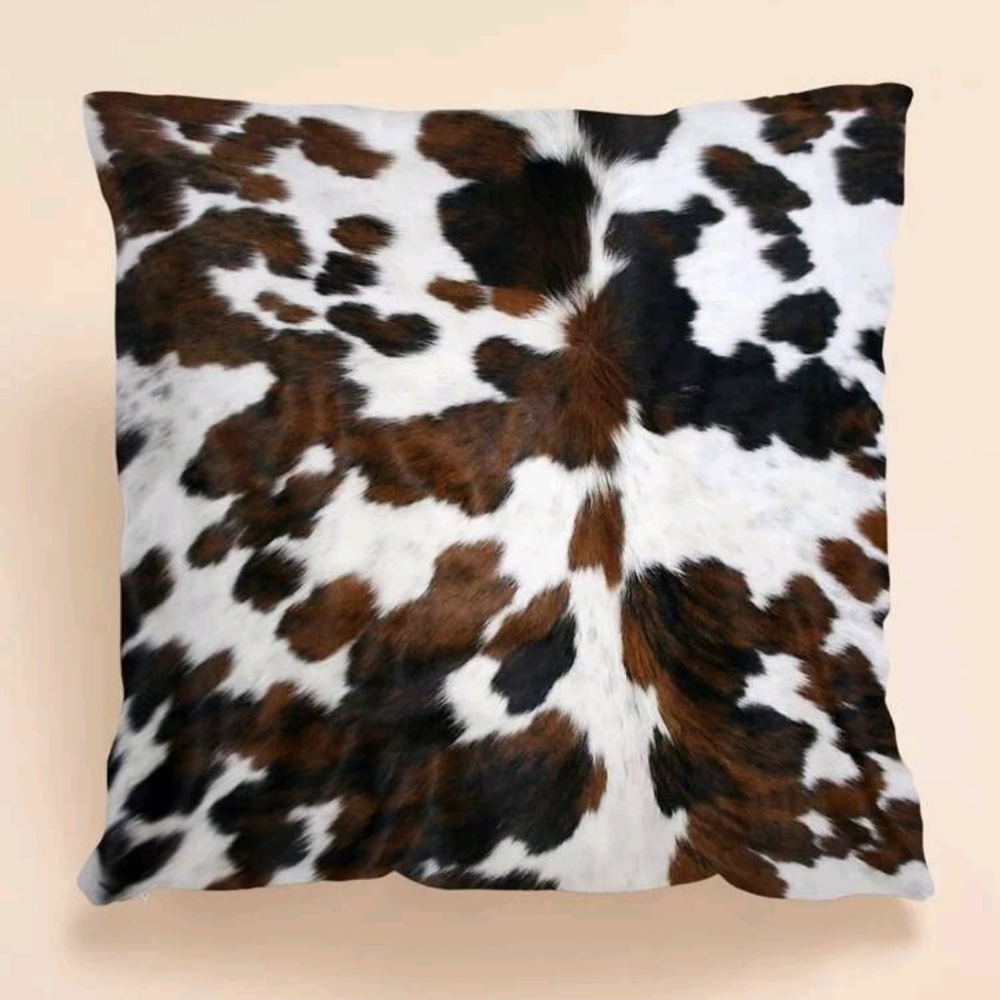 Cow print pillow cover 18x18